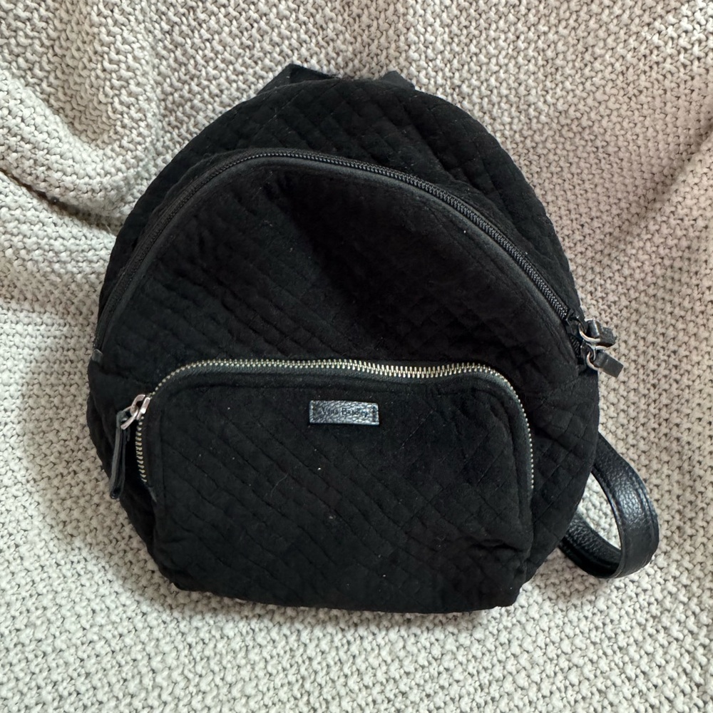 Vera Bradley Iconic Mini Backpack in black.